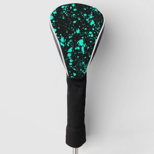 Black Mint Paint Spritzer Artistic Splash Creative Golf Headcover (Vorderseite)