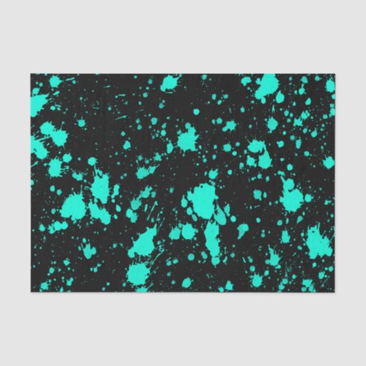 Black Mint Paint Spritzer Artistic Splash Creative Seidenpapier (Vorderseite)
