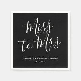 Black Miss zu Mrs Simple Chic Boho Brautparty Serviette