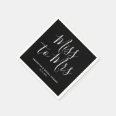 Black Miss zu Mrs Simple Chic Boho Brautparty Serviette (Ecke)