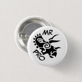 Black Mister Pro Triceratops Geschickte Antike Button (Vorne & Hinten)