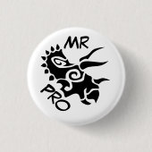 Black Mister Pro Triceratops Geschickte Antike Button (Vorderseite)