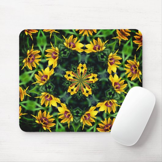 Black Mit Augen Susan Abstrakt Blume Art Mousepad (Mit Mouse)