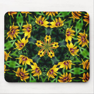 Black Mit Augen Susan Abstrakt Blume Art Mousepad