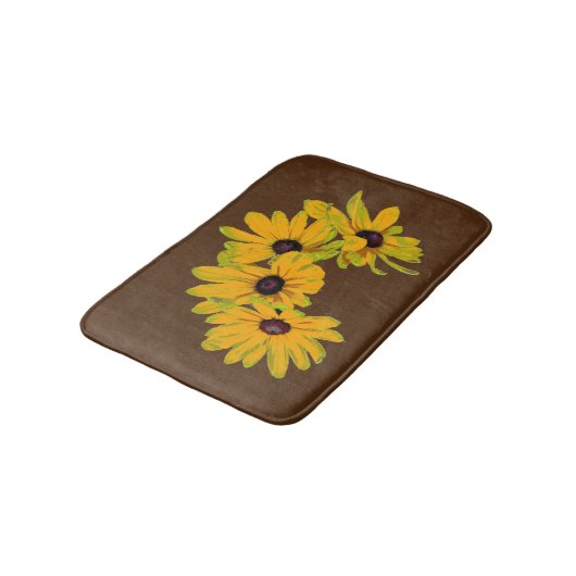 Black Mit Augen Susan Blume Bath Mats Badematte (Schrägansicht)