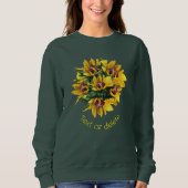 Black Mit Augen Susan Blume Bouquet Personalisiert Sweatshirt (Vorderseite)