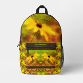 Black Mit Augen Susan Daisy Distressed Personalisi Bedruckter Rucksack (Vorderseite)