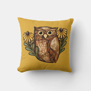 Black Mit Augen Susan Owl Blume Owls Kissen