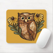 Black Mit Augen Susan Owl Blume Owls Mousepad (Mit Mouse)