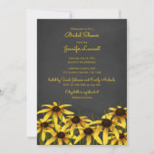 Black Mit Augen Susan Wildblume Brautparty Einladung (Vorderseite)