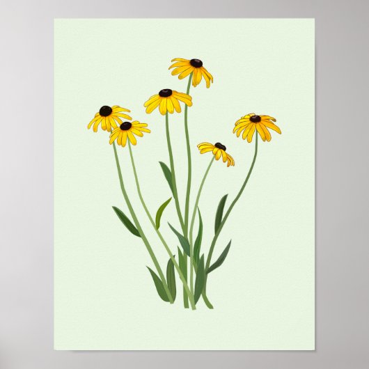 Black Mit Augen Susans Blume Fine Art Poster (Vorne)
