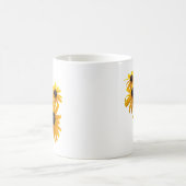 Black Mit Augen Susans Heart Kaffeetasse (Mittel)