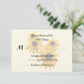 Black Mit Augen Susans Heart RSVP Karte (Stehend Vorderseite)