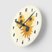 Black Mit Augen Susans Heart Runde Wanduhr (Winkel)