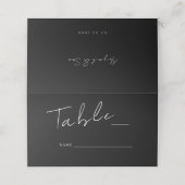 Black Mixed Schriftart Wedding Folding Platzkarte (Außenseite Aufgefaltet)