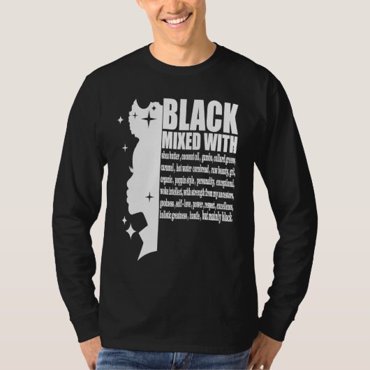Black Mixed With Black History Month African Ameri T-Shirt (Vorderseite)