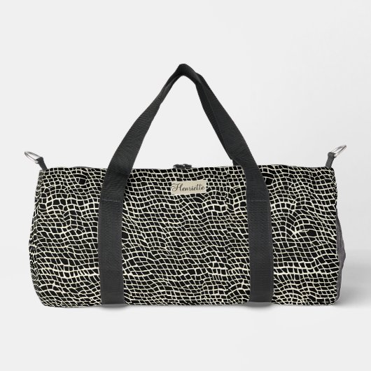 Black Mock Snakeskin Print Duffle Bag (Vorderseite)