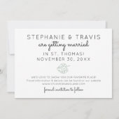 Black Mod Monstera Dark Moody Tropical Wedding Save The Date (Rückseite)
