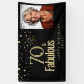 Black Modern 70 und fabelhaftes Birthday Foto Banner (Vertikal)