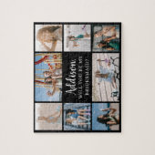 Black Modern 8 Foto Collage Bridesmaid Vorschlag Puzzle (Vertikal)