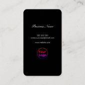 Black Modern Beruflich 2 QR CODE Visitenkarte (Rückseite)