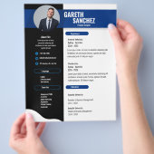 Black Modern Beruflich Resume, Lebenslauf Vorlage Flyer (Hand)