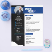 Black Modern Beruflich Resume, Lebenslauf Vorlage Flyer (Einzeln)