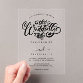 Black Modern Boho Akryllische Hochzeitseinladung Acryleinladungen (Insitu (Handheld))