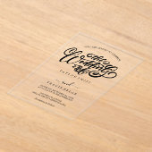 Black Modern Boho Akryllische Hochzeitseinladung Acryleinladungen (Ablage )