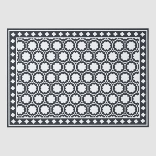 Black Modern Bone Inlay Decoupage Paper Seidenpapier (Vorderseite)