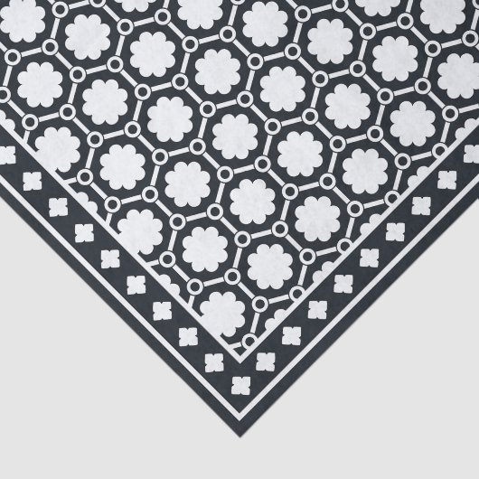 Black Modern Bone Inlay Decoupage Paper Seidenpapier (Ausschnitt)