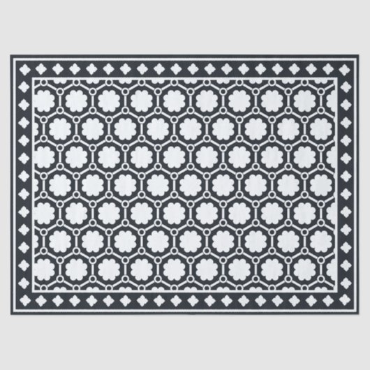 Black Modern Bone Inlay Decoupage Paper Seidenpapier (Vorderseite)