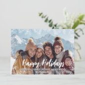 Black Modern Botanical Family Foto Weihnachten (Stehend Vorderseite)