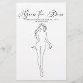Black Modern Brautparty Game Guess the Dress Flyer (Vorne)