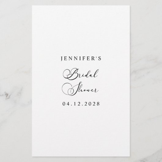 Black Modern Brautparty Game Guess the Dress Flyer (Hinten)