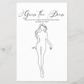 Black Modern Brautparty Game Guess the Dress Flyer (Vorne)