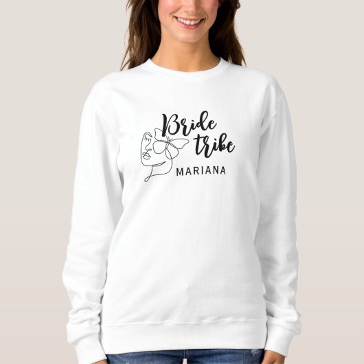 Black Modern Bribe Tribe Script Minimalistische Ku Sweatshirt (Vorderseite)
