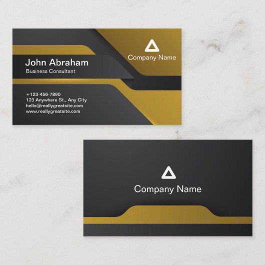 Black Modern Business Card Technology Concept Visitenkarte (Vorne/Hinten)
