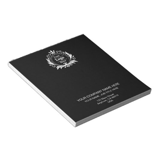 Black Modern Business Professional Custom Notes Notizblock (angewinkelt)