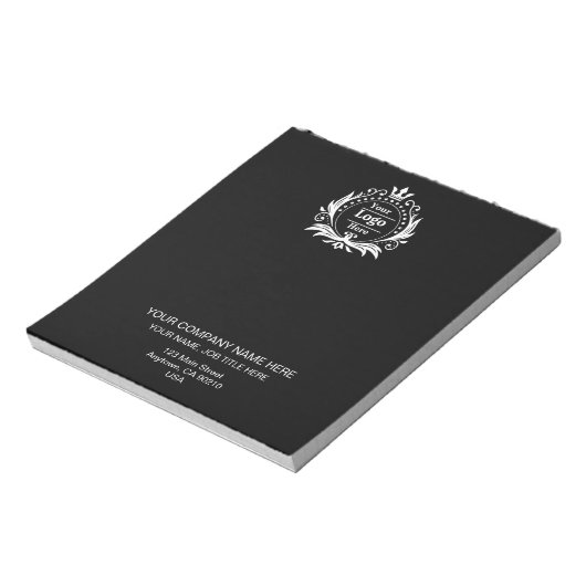 Black Modern Business Professional Custom Notes Notizblock (Rotiert)