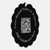 Black Modern Business QR Code Christmas Logo  Ornament Karte (Rechts)