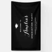 Black Modern Calligraphy Abschluss Banner (Vertikal)