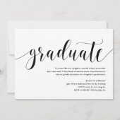 Black Modern Calligraphy Foto Abschluss Einladung (Rückseite)