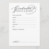 Black Modern Calligraphy Graduate advice & wishes Hinweiskarte (Vorderseite)
