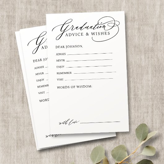 Black Modern Calligraphy Graduate Beratung & Wünsc