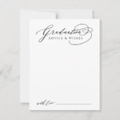 Black Modern Calligraphy Graduate Beratung & Wünsc Mitteilungskarte (Vorderseite)