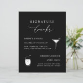 Black Modern Calligraphy Signature Drinks Zeichen (Stehend Vorderseite)