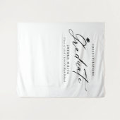 Black Modern Calligraphy Simple Graduation Party Wandteppich (Vorderseite (Horizontal))