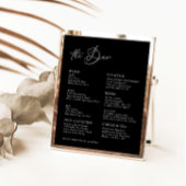 Black Modern Calligraphy Wedding Bar Menu