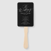 Black Modern Calligraphy Wedding Program Fächer (Vorderseite)